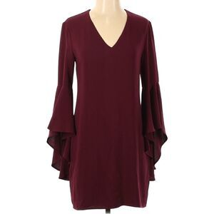 Charles Henry Bell Sleeve Maroon Dress Size XS